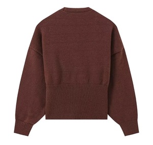 Suéter de Punto Simple de Color Sólido con Cuello en V y un Solo Botón para Mujer - Product Image 3