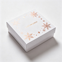 Scatola Rigida con Coperchio e Base con Motivo a Fiocco di Neve in Rilievo per Confezioni Regalo Personalizzate con Logo del Marchio, Ordine di Fabbrica
