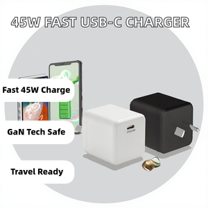 Cargador de Pared USB-C GaN de 45W con Carga Rápida PD, Adaptador Universal para iPhone y Tablet, Listo para Viajar, Enchufe EU, AU, US, UK - Product Image 2