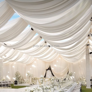 Voilages en gaze, rideaux <span class=keywords><strong>d</strong></span>écoratifs pour mariages et fêtes, accessoires de plafond en tissu, <span class=keywords><strong>voiles</strong></span> en soie, draperies de luxe pour plafond de mariage - Product Image 2