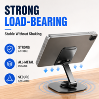 Vente chaude Support de tablette pliable réglable à 360 degrés Support de bureau en métal universel pour iPad Tous les téléphones pour l'utilisation du tableau de bord de bureau
