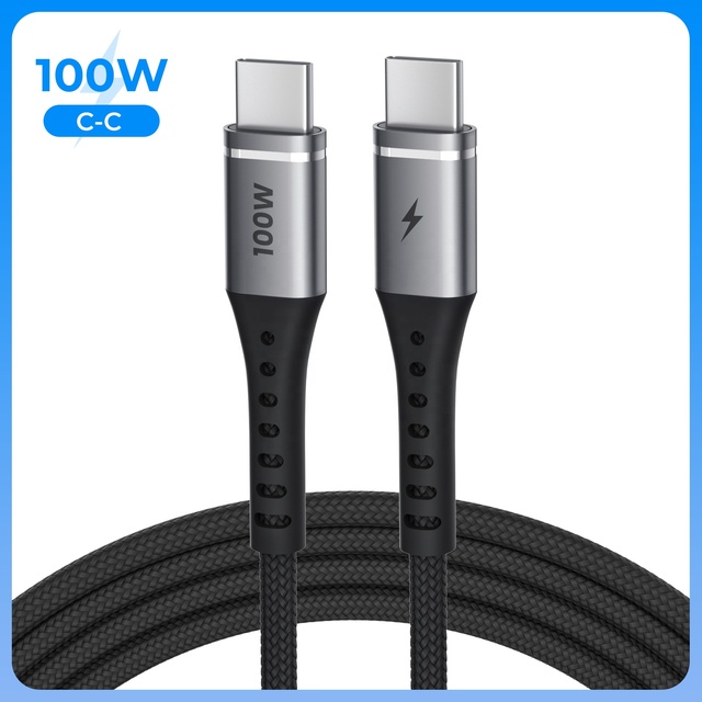 Wholesale 100W USB C to USB C Cable 5A PD Fast Charging Nylon Braided  Cable with E- Marker Chip for MacBook Laptops Phone