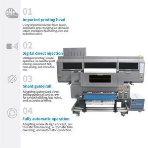 Rollo integrado de 60cm para enrollar película Uv DTF PET, impresora Digital Uv-DTF de 4 cabezales para impresión de transferencia de urdimbre de taza adhesiva dorada y plateada - Product Image 2