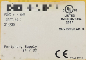 PLC PSSu E <span class=keywords><strong>F</strong></span> BSW PSSuEFBSW 312230 エラー24 V DC 電子モジュール プログラミングコントローラ - Product Image 2