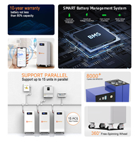 Système solaire au lithium 15 kWh 16 kWh en stock UE, 48 V 51,2 V 300 Ah 314 Ah, batterie Lifepo4 montée au sol, système de batterie solaire domestique avec BMS