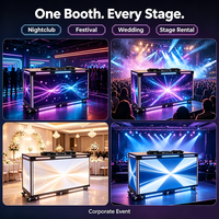 Cabine DJ portable personnalisée avec LED, facile à déplacer, écran vidéo LED mural, cabine DJ synchronisée sans effort avec la musique