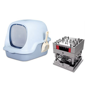 Cage en plastique pour animaux de compagnie caisse de stockage chats et chiens Cage boîtes en plastique grand conteneur boîte moule avec serrure - Product Image 1