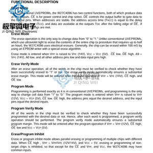 JQW W27C4096-12 (DIP-40) メモリチップ インラインIC ストレージ 新品 純正部品 - Product Image 5