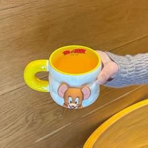 Tazza in Ceramica con Motivo Gatto <span class=keywords><strong>e</strong></span> Topo, Design Cartoon, Originale <span class=keywords><strong>e</strong></span> Autorizzato, Alta Qualità Cromatica, Carina, per Caffè <span class=keywords><strong>e</strong></span> Colazione Femminile - Product Image 6