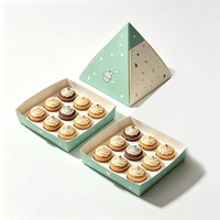 Boîte de boulangerie en carton à 6 compartiments, personnalisable, écologique, pour l'emballage de cupcakes et de desserts, vente en gros