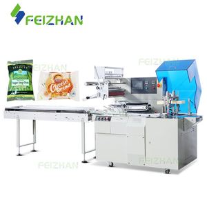 Máquina de envasado al vacío de paquete de flujo de galletas de pastel de verduras de pan de relleno de nitrógeno Horizontal de alta velocidad comercial - Product Image 1