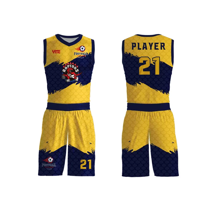 Hot Selling Custom Sublimated Basketball Wear Herren Gelb Atmungsaktives Basketball trikot