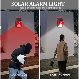 Alarme solaire Détecteur de mouvement 129dB Alarme stroboscopique 6 LEDs avec lumière <span class=keywords><strong>sonore</strong></span> pour la ferme - Product Image 2
