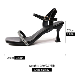 Nouvelles Sandales de Luxe Sexy pour <span class=keywords><strong>Femme</strong></span> à Talons Hauts, Double Couleur, Ornées de Diamants, Bout Ouvert, Chaussures de Voyage et de Loisirs XiaoJ05 - Product Image 5