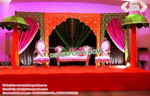 Stylish Muslim Wedding Mehndi Stage Decor Muslim Wedding Mehndi Stage With Moroccan <b>Bed</b> Muslim Wedding Mehndi Stage - Product Image 2