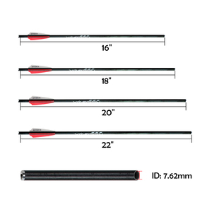 Flèches <span class=keywords><strong>de</strong></span> <span class=keywords><strong>chasse</strong></span> en fibre <span class=keywords><strong>de</strong></span> carbone ID7.62mm avec pointes en acier 16-22 pouces pour arbalètes - Product Image 5