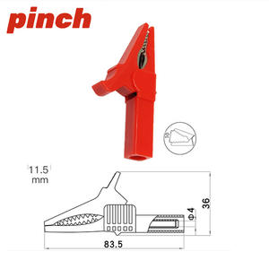 Pince crocodile 32A 55 mm isolée en plastique avec fiche banane 4 mm pour test de sécurité - Product Image 2