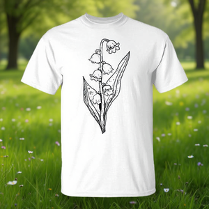 T-shirt promotionnel avec illustration de fleurs sauvages du jardin des muguettes - Product Image 3