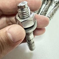 Pengait Batu Panjat Tebing, Plat Gantungan Baut M12, Baja Anti Karat 304 316, Polesan Tinggi, Pengait Baji Ekspansi, Dapat Dilepas, Beban 25-30KN