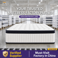 Matelas hybride de luxe confortable et orthopédique, style hôtel 5 étoiles, avec ressorts ensachés et mousse super douce, compressé en boîte, pour chambre à coucher