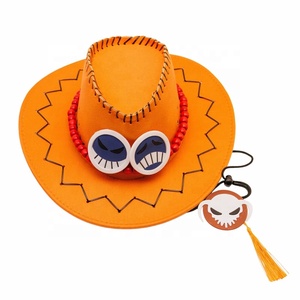 SOLPOP ขายส่ง หมวกคาวบอยสไตล์ตะวันตกสีส้มลายไฟร์ฟิสต์เอซ 1 ชิ้น สำหรับผู้ชาย หมวกคอสเพลย์อนิเมะ หมวกแจ๊สสุดเทรนด์ - Product Image 6