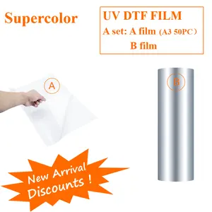 Supercolor Pet DTF Paper UV Film Roll A4 Dtf A + B Roll Film 31CM*25M Ab Pet UV Film For Epson