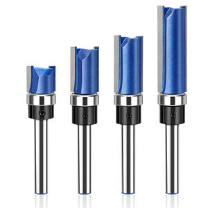 6mm und 1/4 "Runds chaft muster Bit 2 Hartmetall klingen Ein Lager Gerade Fräser Bit Einstechen und Trimmen und Schlitzen - Product Image 6