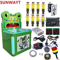 Les enfants jouent au marteau frappant la machine de jeu grenouille Mini Hit Rat à pièces Arcade Whack a Mole Jeux Machine Kit