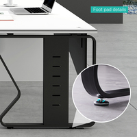 Petit meuble de bureau moderne en bois blanc Bureau de direction avec tiroirs Grand bureau au design luxueux Grande table de bureau en bois