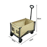 Chariot de courses pliable à quatre roues de petite taille, portable, avec sac de transport, couleur personnalisable, chariot utilitaire compact en acier pour l'extérieur