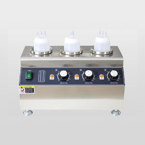 Ticari paslanmaz çelik elektrikli sos dağıtıcı 3 şişe biber Fudge peynir isıtıcı ile yeni durum - Product Image 1