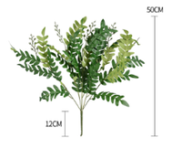Bouquet de feuilles d'arbre de goupillon en soie artificielle, plantes vertes, décorations florales pour table basse, arrangement de mariage, feuille de goupillon artificielle