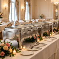 Chauffe-plat de luxe 10L en acier inoxydable à alimentation au gaz pour buffet