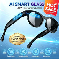 Gafas de sol inteligentes con cámara de 8MP, traducción multilingüe, llamadas inalámbricas, protección UV, gafas de viaje