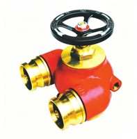 Hydrant d'incendie à double sortie / Double entrée en alliage de cuivre de 80 mm et 100 mm avec valve anti-retour intégrée et drain