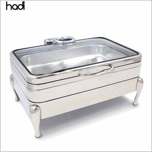 Lusso nuovo Design argento 304 SS ristorante Deluxe Buffet Set 9L scaldabagno scaldavivande <span class=keywords><strong>per</strong></span> riscaldamento e tenuta di piatti - Product Image 6