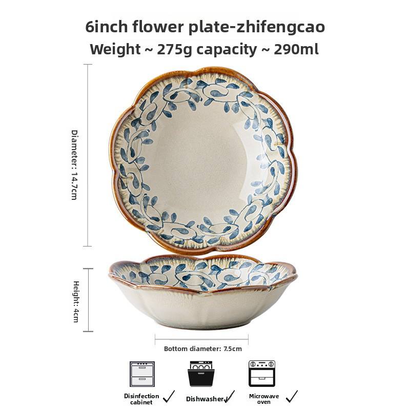 จานดอกไม้สีขาว 6 ดอก - รู้จักลมหญ้า