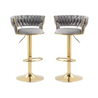 Drehbarer Küchenhocker Barhocker Thekenstuhl Samt Gold Metallhocker für Theke Bar Hoher Tisch Restaurant