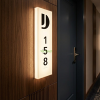 Plaque d'adresse personnalisée YIYAO avec éclairage LED décoratif en acrylique, numéro de maison pour appartement