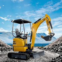 Livraison gratuite, mini-excavatrice hydraulique sur chenilles de 1,8 tonne, machine d'excavation pour ferme, jardin, excavatrice de 2 tonnes