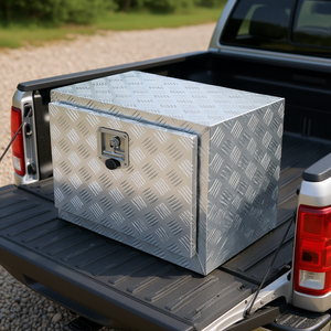 Caja de Aluminio con Placa de Diamante para Camioneta, 24x17x18 Pulgadas, Cierre con Manija en T, Almacenamiento de Herramientas Impermeable, para Uso en Camionetas y Remolques - Product Image 2