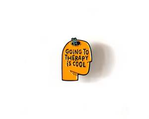 Pin Enamel kesadaran kesehatan Mental ke terapi adalah Pin kerah Breaking Stigma terapi positif keren - Product Image 3