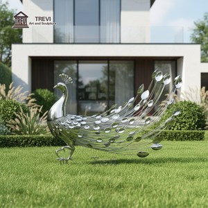 Scultura Grande Personalizzata in Acciaio Inossidabile a Forma di <span class=keywords><strong>Fenice</strong></span> TREVI, Statua Moderna in Metallo Dipinta a Mano per Decorazione di Parchi Urbani - Product Image 6