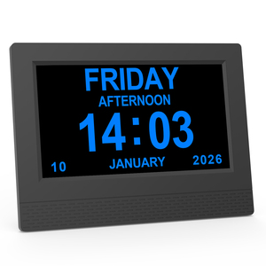 Horloge parlante intelligente de 7 pouces, calendrier numérique, horloge pour personnes âgées atteintes d'Alzheimer, gradation automatique, 10 langues, 21 rappels quotidiens, MP4/AVI - Product Image 4