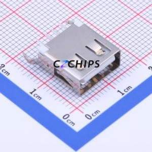 U-A-24DD-W-2 USB Connector Through hole Component (THT) Connector Type-A USB 2.0 Female Through Hole - Product Image 1