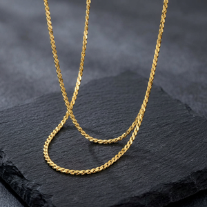 Wholesale 14K 18K 24K Micron Gold Plated Serpentine Chain <b>Necklaces</b>, S-Link Chain <b>Necklaces</b>, Modern Chain Design, <b>Fashion</b> Chains - Product Image 5