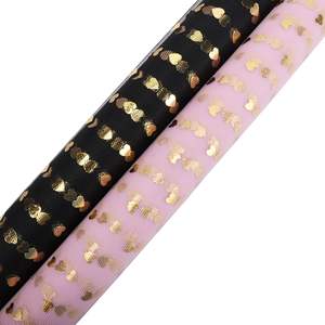 Korea gaya emas Stamping Bronzing cinta hati Tulle bunga heartfeel buket pembungkus jala 50cm * 5y penggunaan pertanian kemasan - Product Image 5