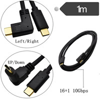 Vergoldetes Metall USB Typ-C Stecker auf Stecker Verlängerungskabel USB 3.1 Winkelstecker mit 5A Schnellladung auf Lager