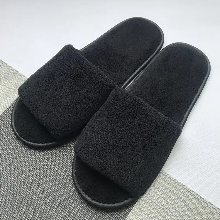 Personality disposable hotel, non-slip sole special black coral slippers