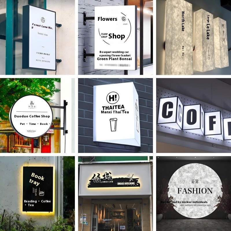 Internet Famous A4 Full-Body Luminous LED Light Box Aluminum Indoor/Outdoor Door Acrylic Signboard for Coffee Shop Low for Milk